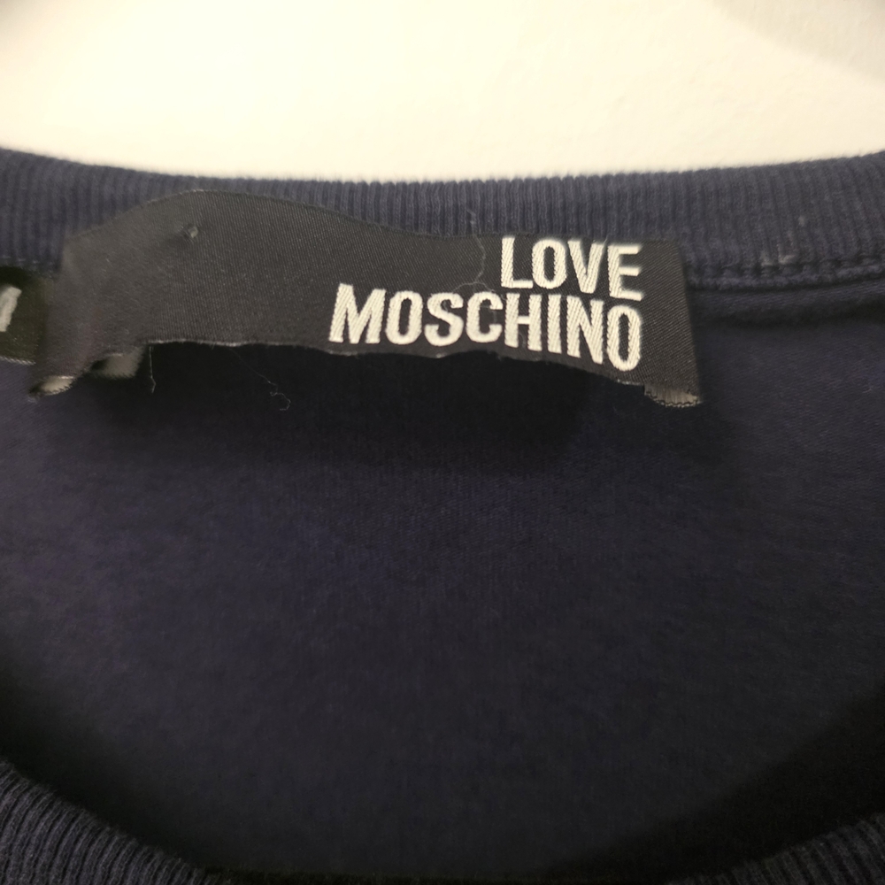 Love Moschino Graphic T-Shirt Navy “Miami Pool Party” Tee Size Medium - Picture 7 of 12
